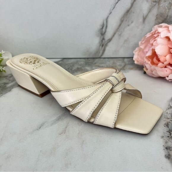 VINCE CAMUTO Selaries Leather Slide Sandal in Warm Vanilla 9.5 NEW - Picture 3 of 16